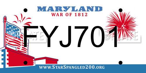 FYJ701 Maryland License Plate
