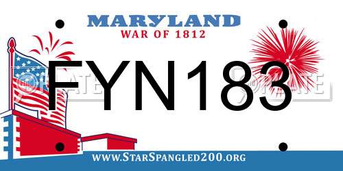 FYN183 Maryland License Plate