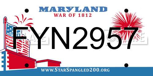 FYN2957 Maryland License Plate