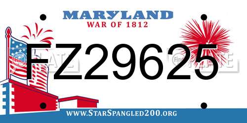 FZ29625 Maryland License Plate