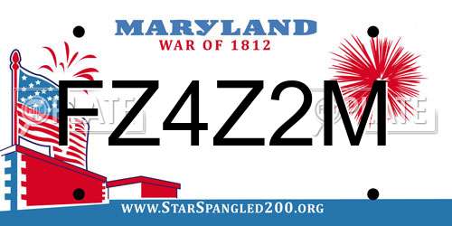 FZ4Z2M Maryland License Plate