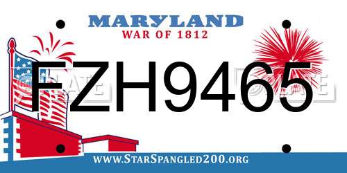 FZH9465 Maryland License Plate