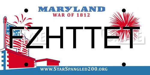 FZHTTET Maryland License Plate