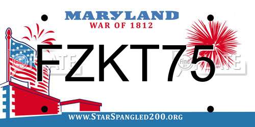 FZKT75 Maryland License Plate