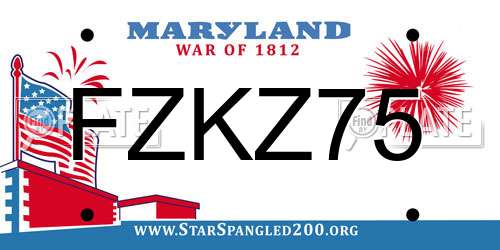 FZKZ75 Maryland License Plate