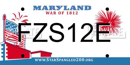 FZS12E Maryland License Plate