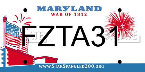 FZTA31 Maryland License Plate