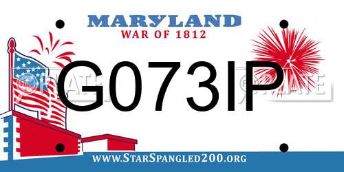 G073IP Maryland License Plate