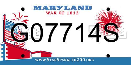 G07714S Maryland License Plate