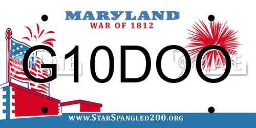 G10DOO Maryland License Plate