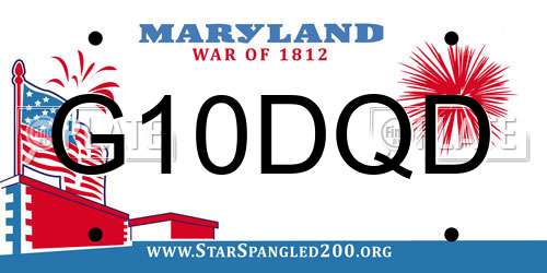 G10DQD Maryland License Plate