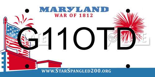 G11OTD Maryland License Plate