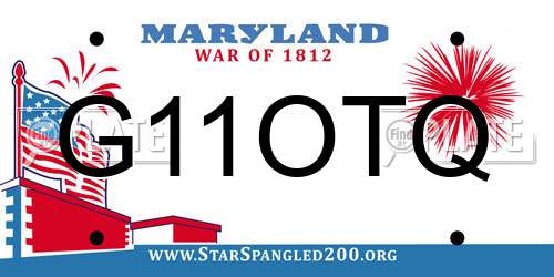 G11OTQ Maryland License Plate