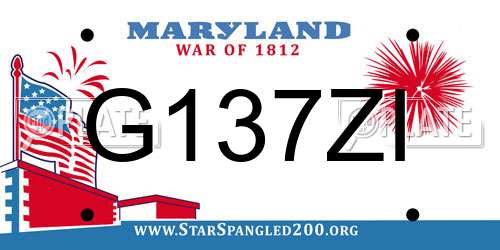 G137ZI Maryland License Plate