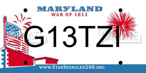 G13TZI Maryland License Plate