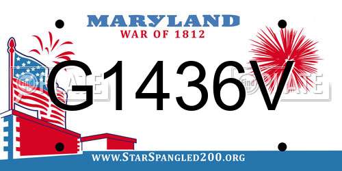 G1436V Maryland License Plate
