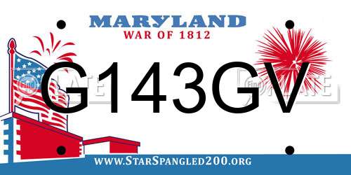 G143GV Maryland License Plate