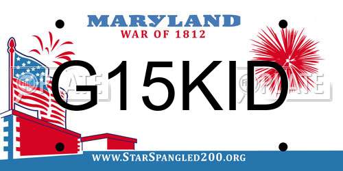 G15KID Maryland License Plate