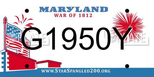 G1950Y Maryland License Plate