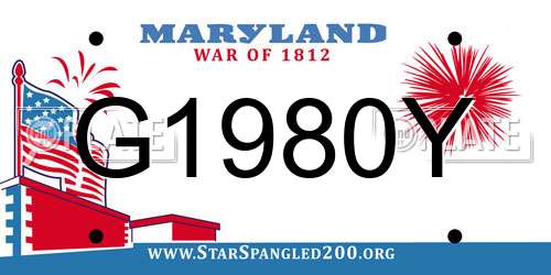 G1980Y Maryland License Plate