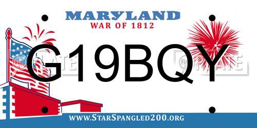 G19BQY Maryland License Plate