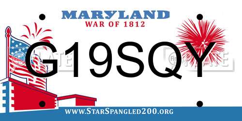 G19SQY Maryland License Plate