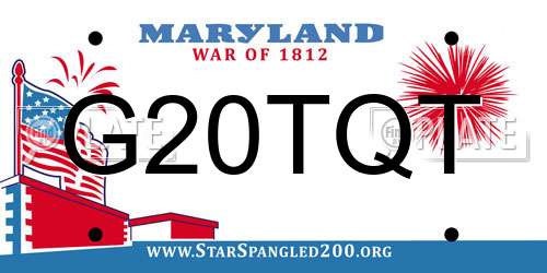 G20TQT Maryland License Plate
