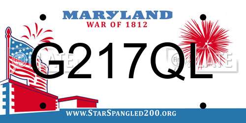 G217QL Maryland License Plate