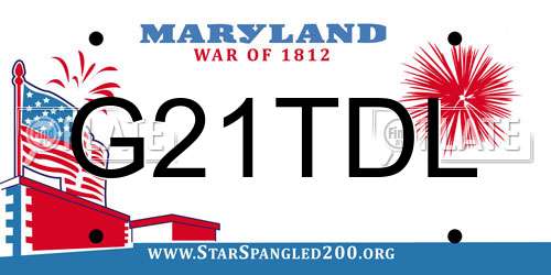 G21TDL Maryland License Plate