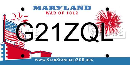 G21ZQL Maryland License Plate