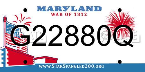 G22880Q Maryland License Plate