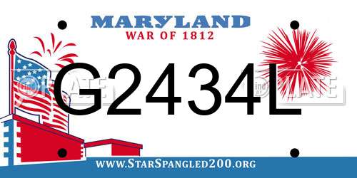 G2434L Maryland License Plate