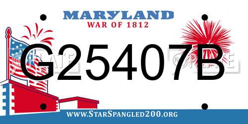 G25407B Maryland License Plate