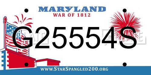 G25554S Maryland License Plate