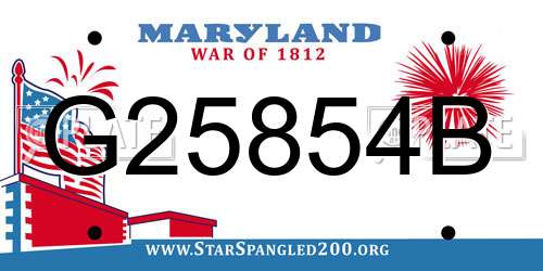G25854B Maryland License Plate