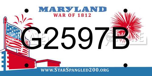 G2597B Maryland License Plate