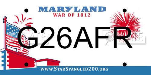 G26AFR Maryland License Plate