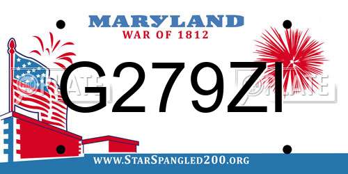 G279ZI Maryland License Plate