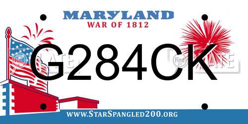 G284CK Maryland License Plate