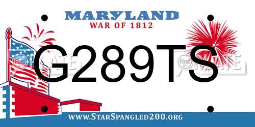 G289TS Maryland License Plate