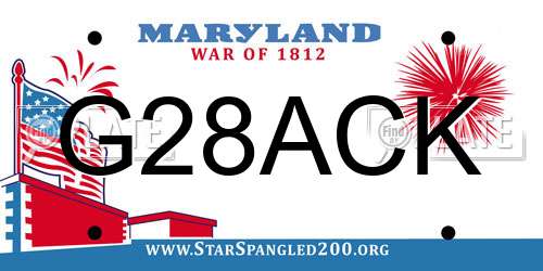 G28ACK Maryland License Plate