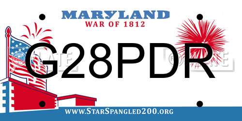 G28PDR Maryland License Plate
