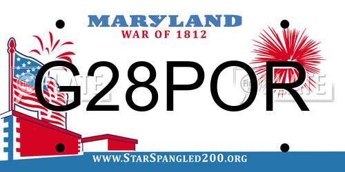 G28POR Maryland License Plate