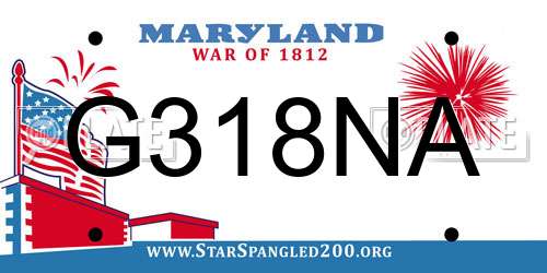 G318NA Maryland License Plate
