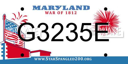G3235E Maryland License Plate