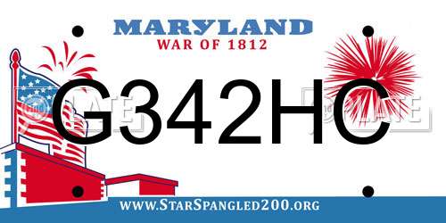 G342HC Maryland License Plate