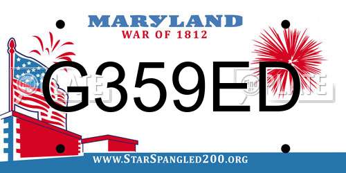 G359ED Maryland License Plate