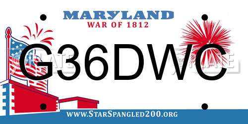 G36DWC Maryland License Plate