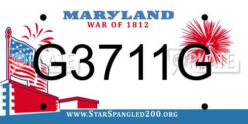 G3711G Maryland License Plate