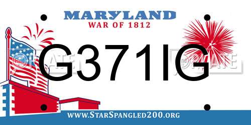 G371IG Maryland License Plate